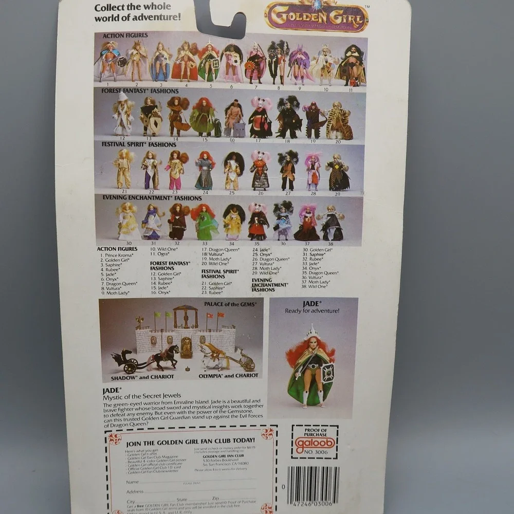 Golden Girl Jade Forest Fantasy Adventure Fashion Outfit Vtg 1984 Galoob New